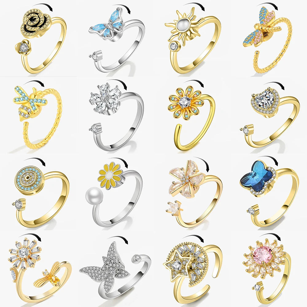 Anillo Antiansiedad Giratorio | Acero Inoxidable | Calma el Estrés al Instante