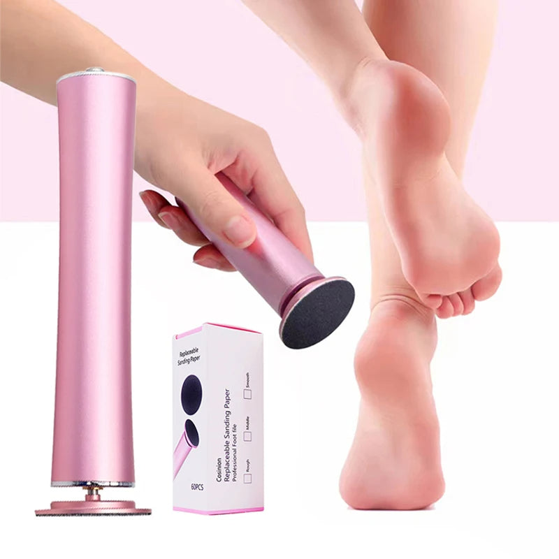 Lima Eléctrica Recargable para Pedicura | Cabezal 360° | 60 Discos Incluidos
