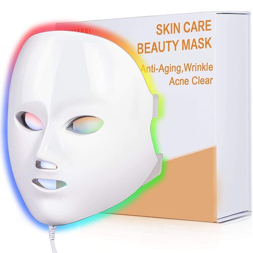 Mascarilla de Terapia de Luz LED Facial | Roja + Azul + Verde + Amarilla | Antiedad y Antiacné