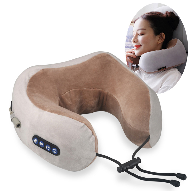 Almohada Masajeadora Cervical en U | Calor + Vibración | Cuello y Hombros