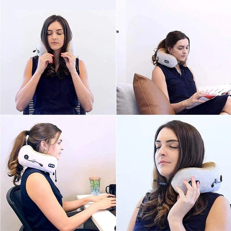 Almohada Masajeadora Cervical en U | Calor + Vibración | Cuello y Hombros