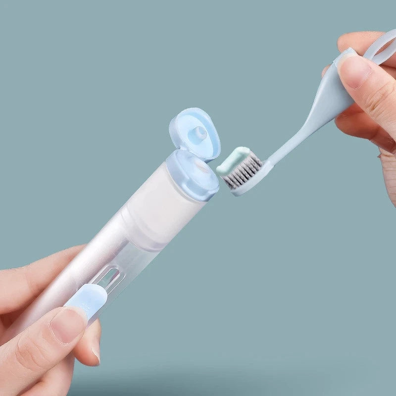 Cepillo de Dientes Portátil 3 en 1 | Cepillo + Estuche + Pasta Recargable