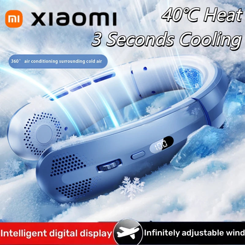 Ventilador de Cuello Eléctrico Xiaomi 8000mAh | Sin Aspas | Recargable | Pantalla LED | Para Exteriores