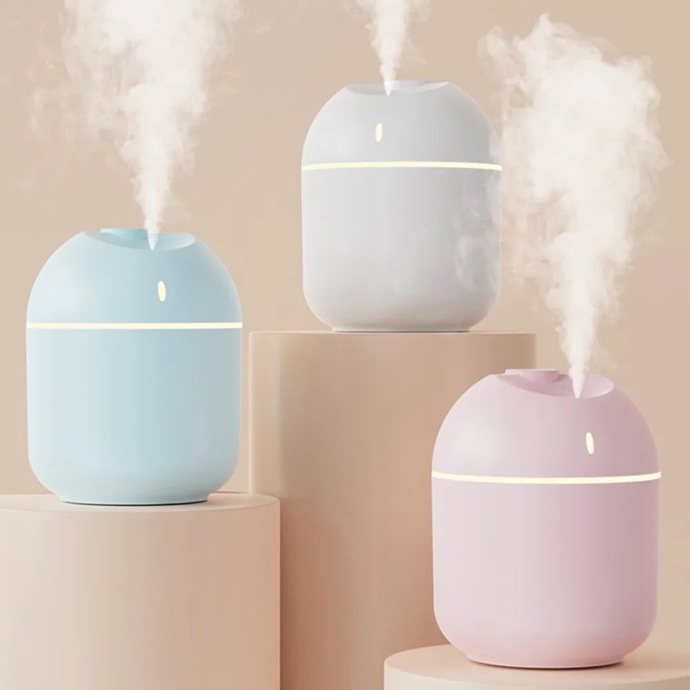 Humidificador Ultrasónico 270ml | Difusor de Aromas + Luz LED | Vapor Frío Silencioso