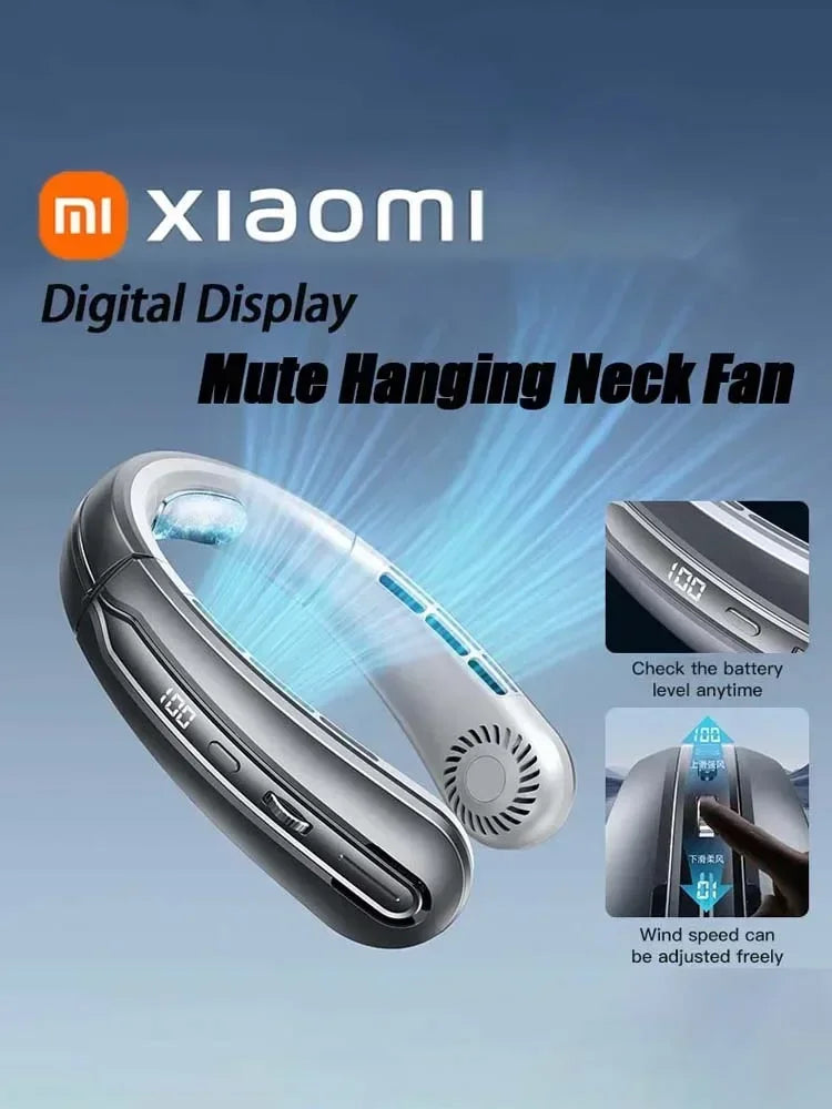 Ventilador de Cuello Eléctrico Xiaomi 8000mAh | Sin Aspas | Recargable | Pantalla LED | Para Exteriores