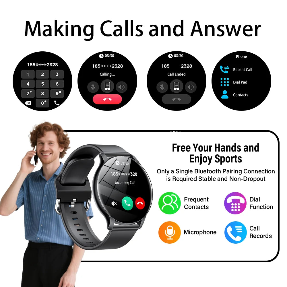 LXASFIT 2026 - Reloj Inteligente Deportivo para Mujer | Monitor de Salud, Ritmo Cardíaco y Sueño | Bluetooth | Android e iOS
