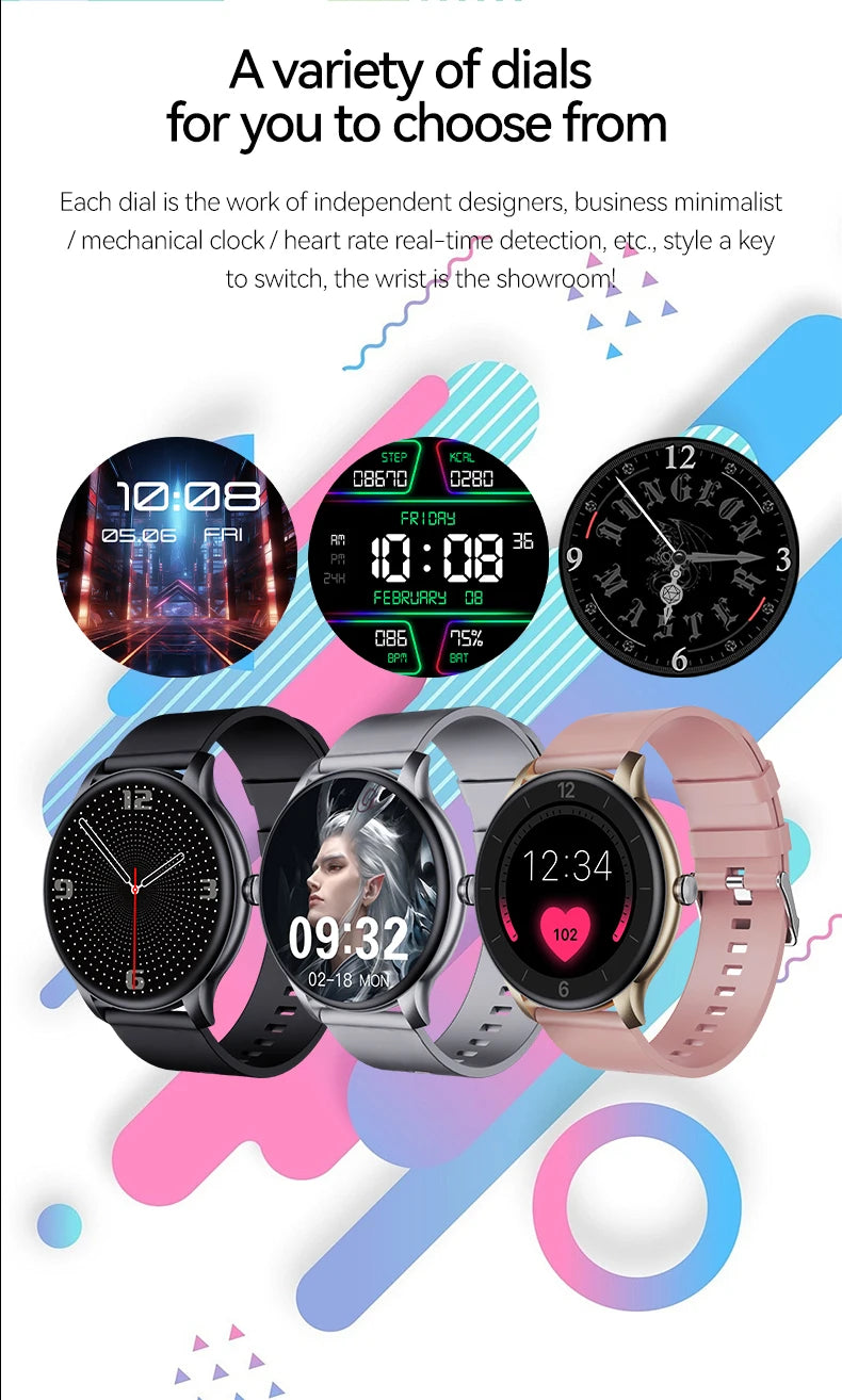 LXASFIT 2026 - Reloj Inteligente Deportivo para Mujer | Monitor de Salud, Ritmo Cardíaco y Sueño | Bluetooth | Android e iOS