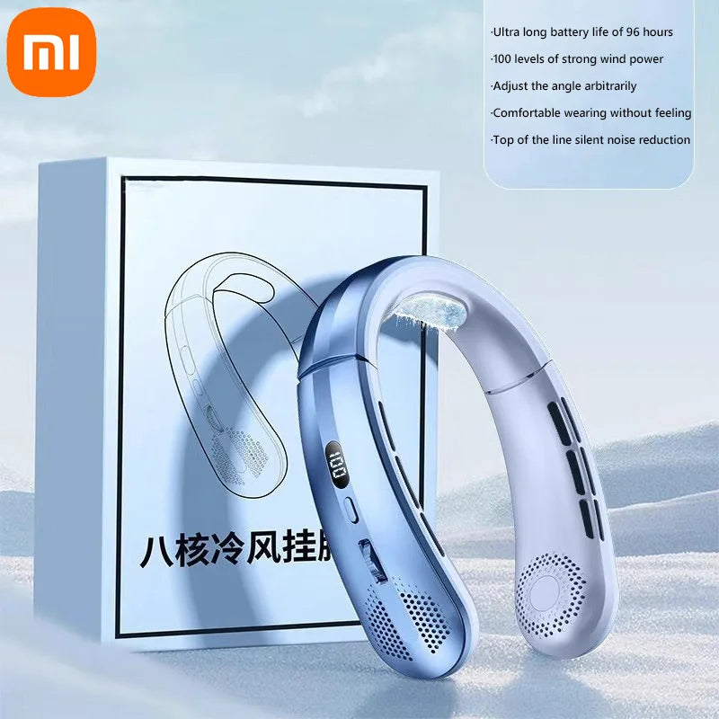 Ventilador de Cuello Eléctrico Xiaomi 8000mAh | Sin Aspas | Recargable | Pantalla LED | Para Exteriores