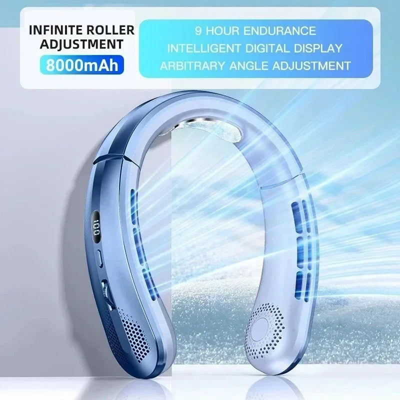 Ventilador de Cuello Eléctrico Xiaomi 8000mAh | Sin Aspas | Recargable | Pantalla LED | Para Exteriores