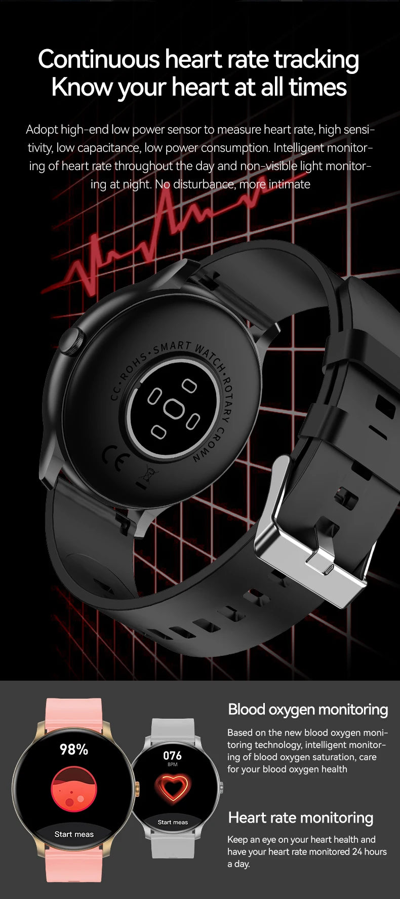 LXASFIT 2026 - Reloj Inteligente Deportivo para Mujer | Monitor de Salud, Ritmo Cardíaco y Sueño | Bluetooth | Android e iOS