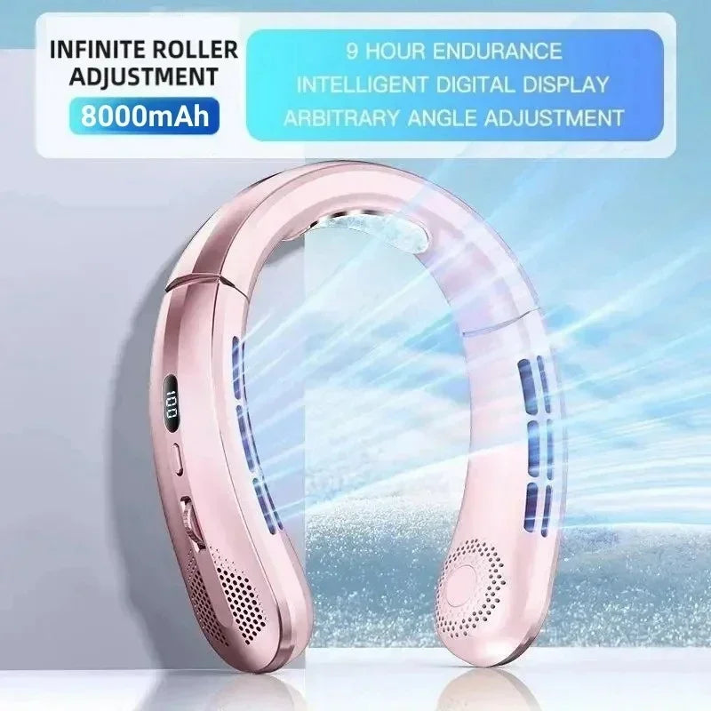 Ventilador de Cuello Eléctrico Xiaomi 8000mAh | Sin Aspas | Recargable | Pantalla LED | Para Exteriores